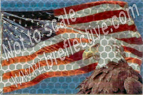 sticker: high-intensity-reflective-USA-eagle-waving-flag-4.5x3